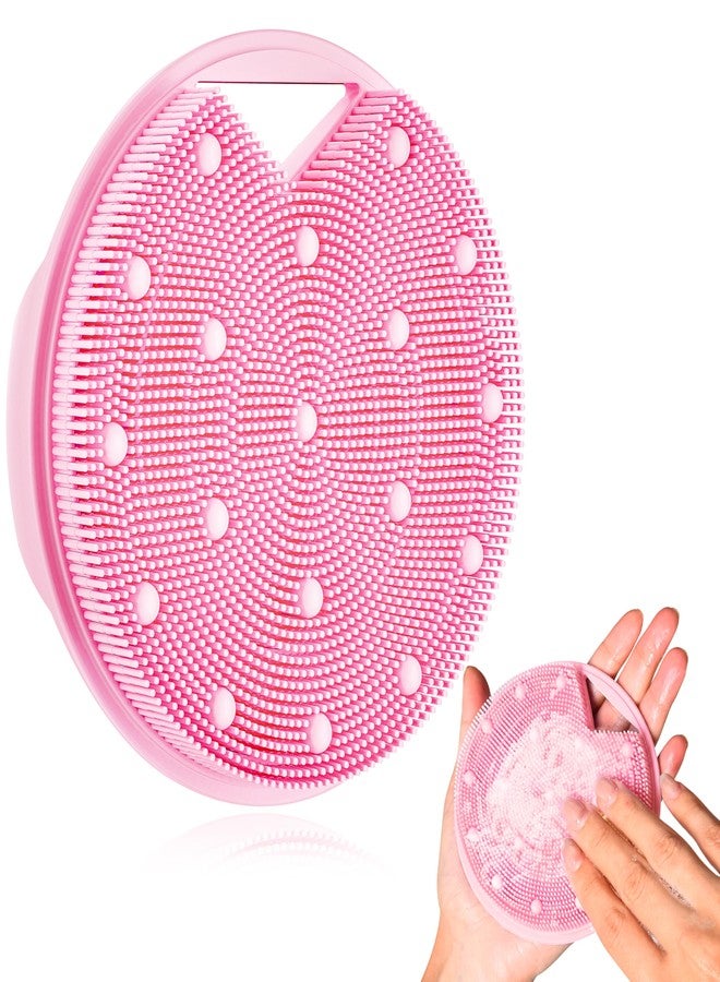 XCRUCC Silicone Body Scrubber (Stiff Bristles) & Anti Zinc Infused for Lymphatic Drainage - Exfoliating Shower Scrubber for Body,Professional Use - Pink - Image 1