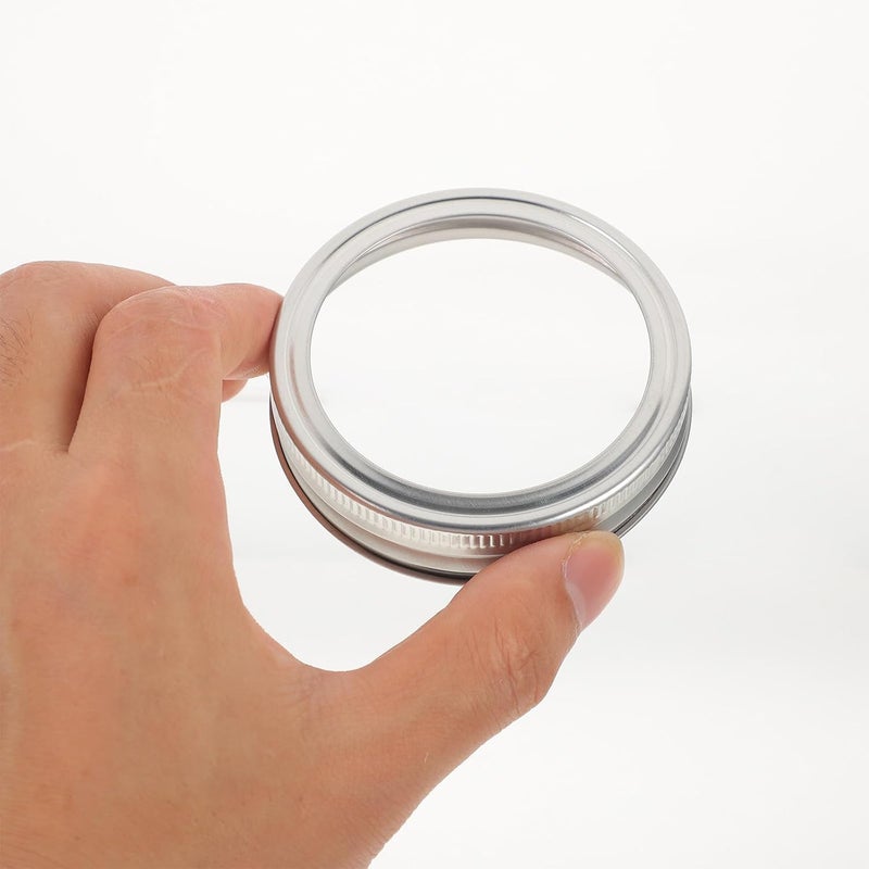 MAGICLULU 20 Sets Tinplate Mason Jar Lids and Metal Caps for Regular Mouth Canning Jars with Split-type Seal Rings, Silver Wide Mouth Canning Lids for Home Preserving and Food Storage - Image 4