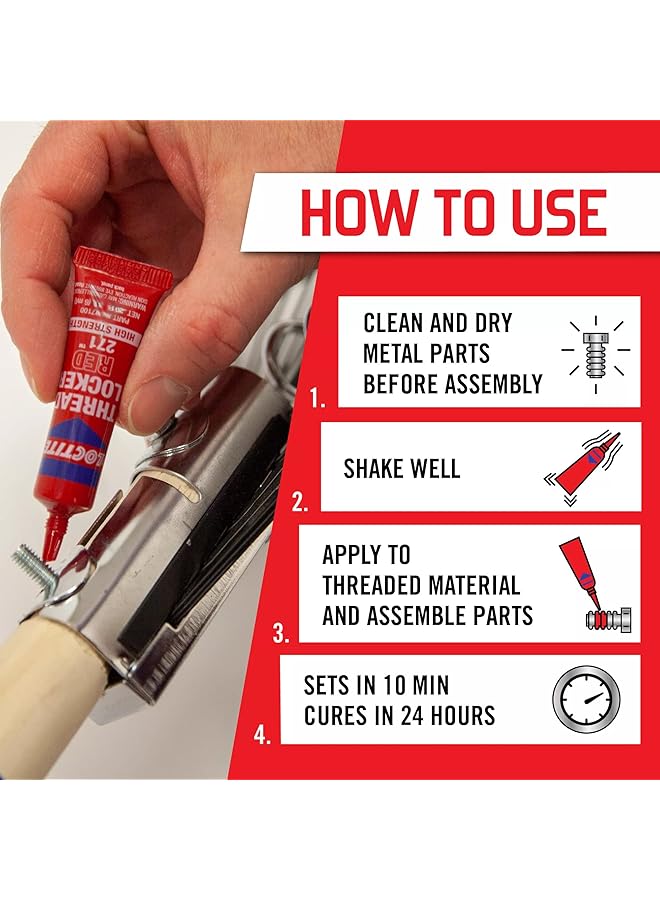Loctite Thread Locker 6Ml Red 271 0.2 Fl Oz 209741  - Image 2