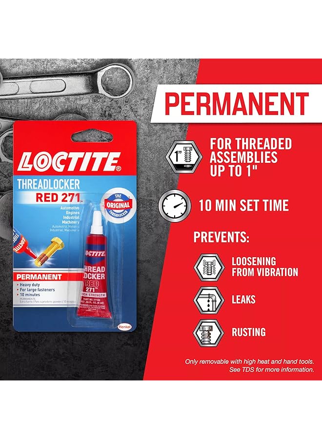 Loctite Thread Locker 6Ml Red 271 0.2 Fl Oz 209741  - Image 4