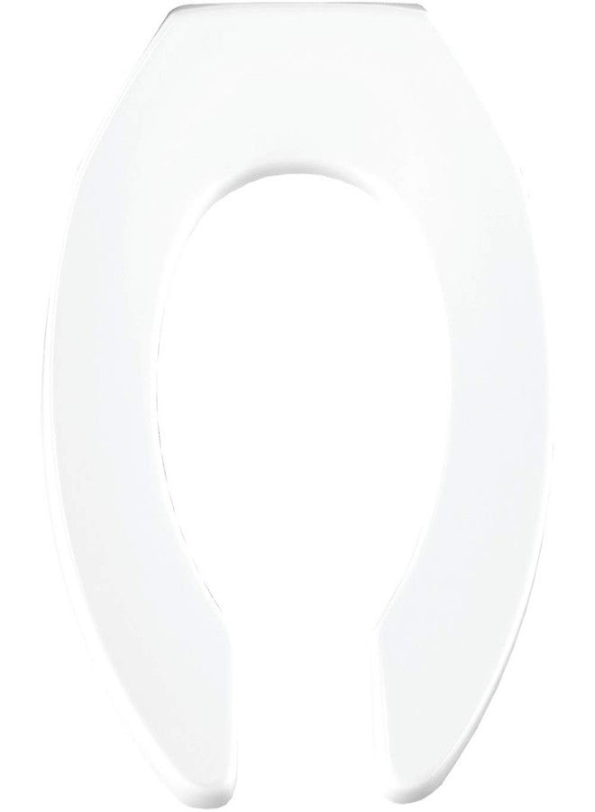 Bemis CHURCH 397CT 000 Commercial Extra Heavy Duty Open Front Toilet Seat without Cover, ROUND, Plastic, White - Image 1
