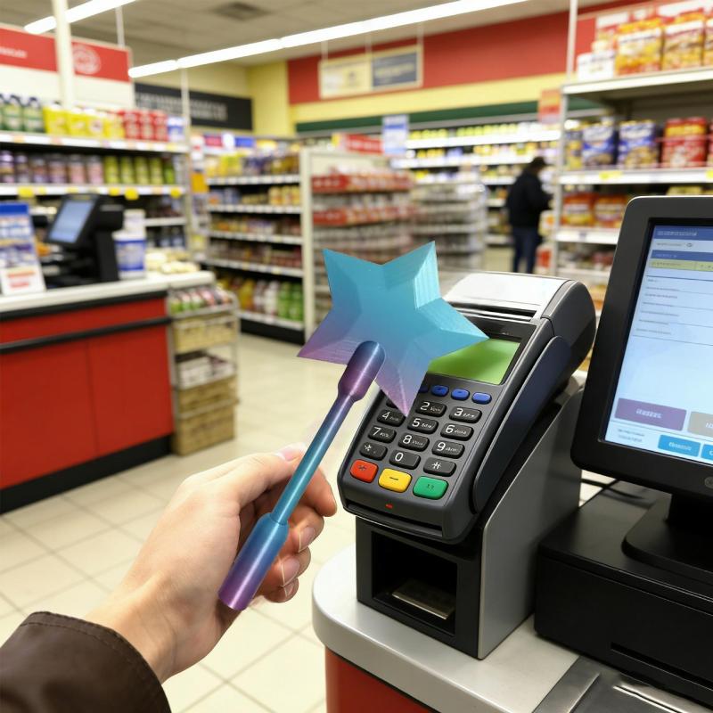 حامل بطاقات على شكل عصا سحرية مطبوعة بتقنية ثلاثية الأبعاد: عصا دفع غير تلامسي على شكل نجمة مع تخزين مخفي للبطاقات لتحقيق الأمان
 - منظم بطاقات خفيف الوزن ومتين من مادة PLA لعشاق السحر - Image 2
