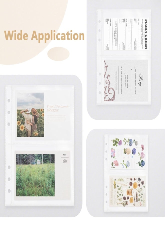 Dajino 20 Sheets Clear Binder Sleeves Pocket Sheets Protectors Double Sided Plastic Sleeves for Binder Refill, Photo Card Sticker Organizer Pocket Pages Binder Inserts for 6 Ring A5 Binder (2-Pocket) - Image 5