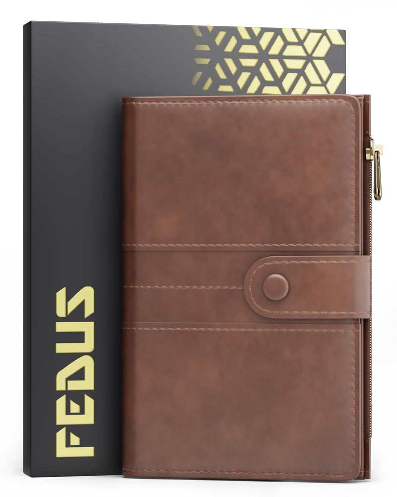 FEDUS Brown, Faux Leather Passport Holder for Men, Passport Holder for Women's Passport Cover Case Wallet, Boarding Pass Slots RFID Protected Travel Accessories Organiser - Image 5