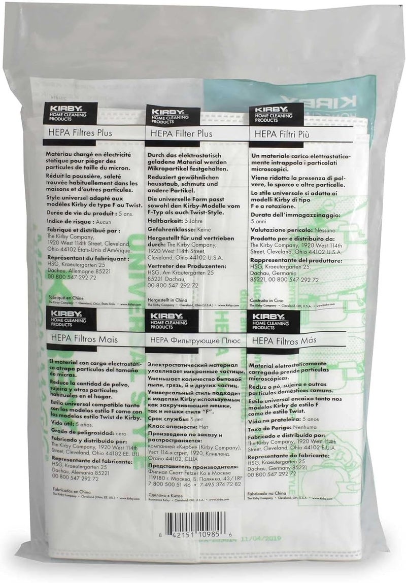 Kirby MicroAllergen Plus HEPA Filter Bags 6-Pack | Part #204814 | Compatible with F-Style & Twist-Style Vacuums - Image 3