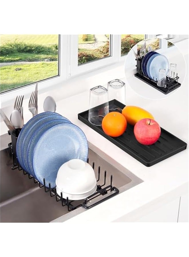 بيوينتي قائمة المنتجات ذات الصلة حوض تجفيف الأطباق ، حوض رف الأطباق ، رف تجفيف قابلة للتوسع فوق حوض مع علبة تجفيف السيليكون ، حوض صحون الصرف الصحي لمطابخ العداد مع حامل أدوات الطعام ، حوض تجفيف 35-48 سم - Image 1
