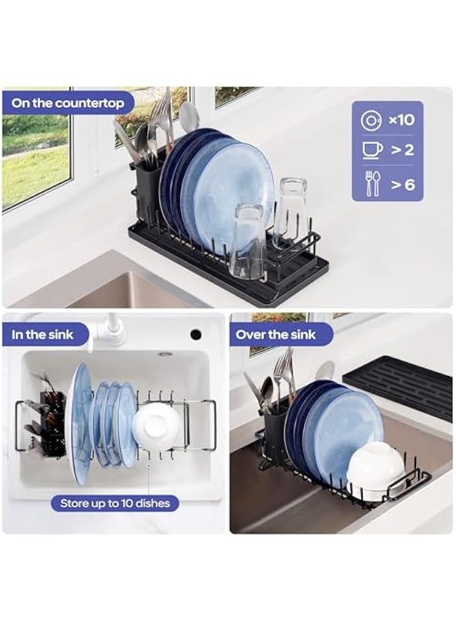 بيوينتي قائمة المنتجات ذات الصلة حوض تجفيف الأطباق ، حوض رف الأطباق ، رف تجفيف قابلة للتوسع فوق حوض مع علبة تجفيف السيليكون ، حوض صحون الصرف الصحي لمطابخ العداد مع حامل أدوات الطعام ، حوض تجفيف 35-48 سم - Image 3