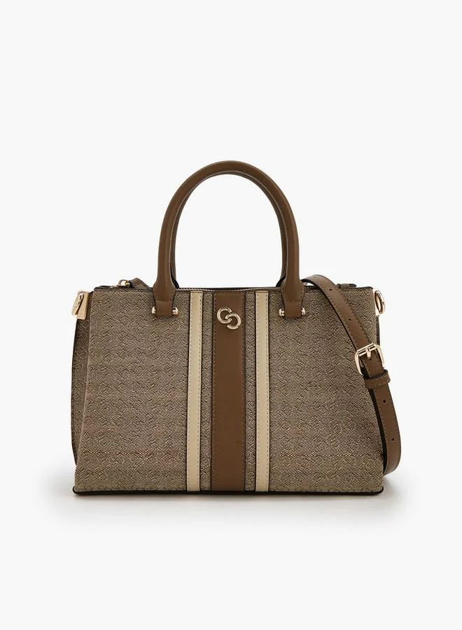 Jacquard Monogram Tote Bag With Detachable Strap