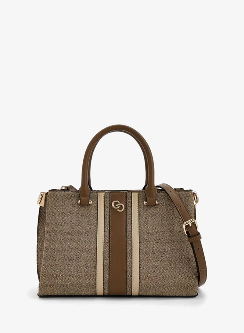 Jacquard Monogram Tote Bag With Detachable Strap