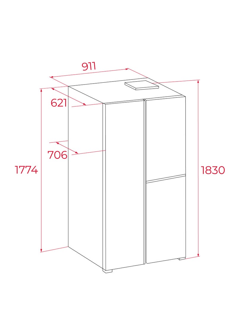 TEKA - Full No-Frost 548 Litres Side by Side Refrigerator with Wine/Beverage Cooler "Inverter Motor, Electronic Adjustable Thermostat, LED illumination" Built-in/Freestanding Installation RLF 85950 GBK - Image 1