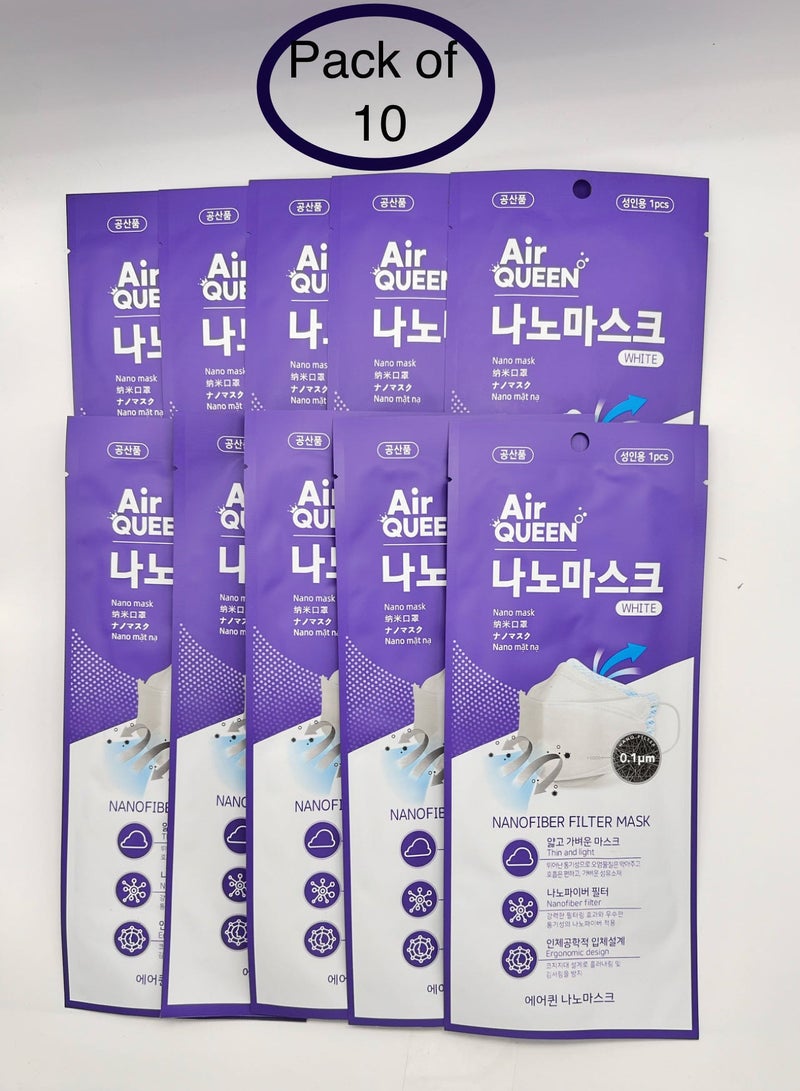 Air QUEEN Pack Of 10 Pieces Nano Face Mask (Korea)  - Image 1