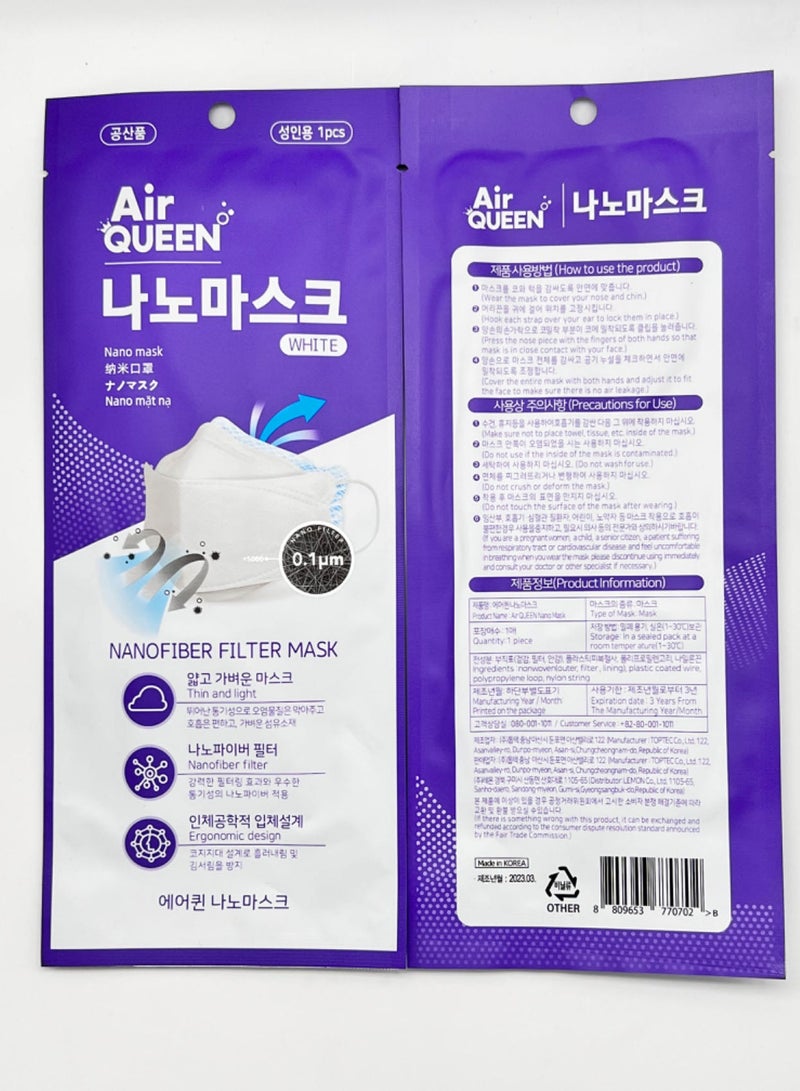 Air QUEEN Pack Of 10 Pieces Nano Face Mask (Korea)  - Image 2