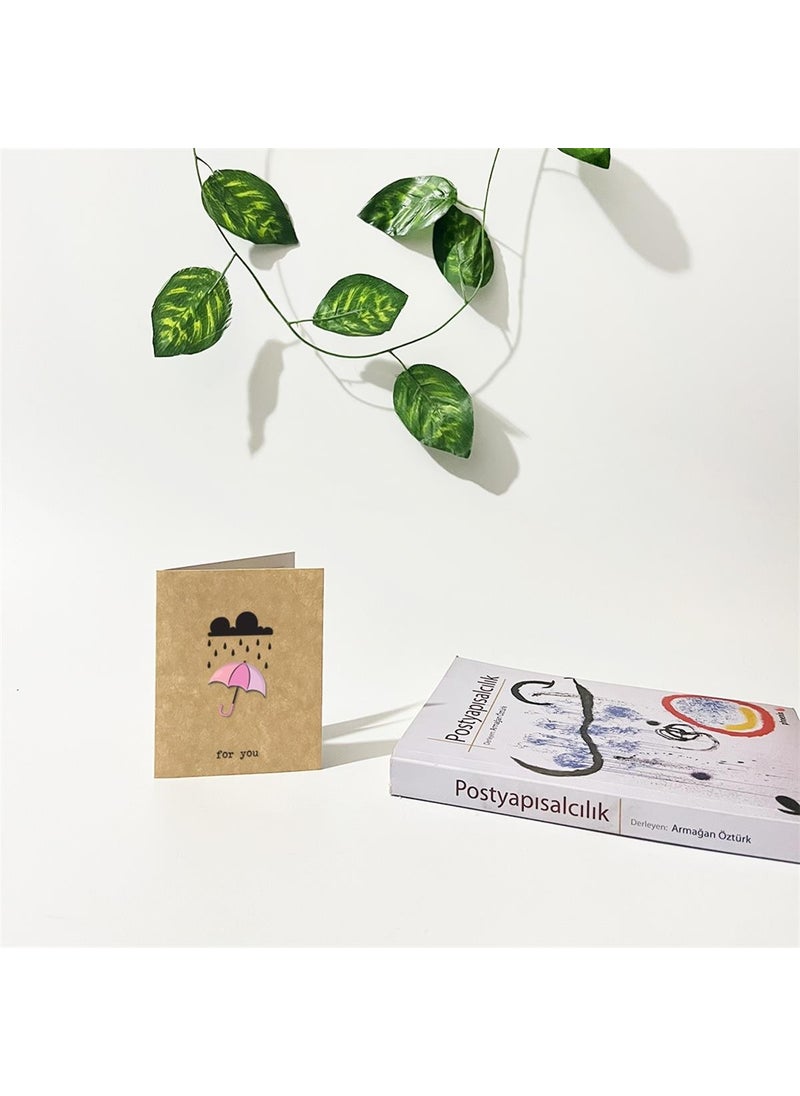 Tabby Design - Umbrella Illustration 3D Greeting / Gift Card - Image 1