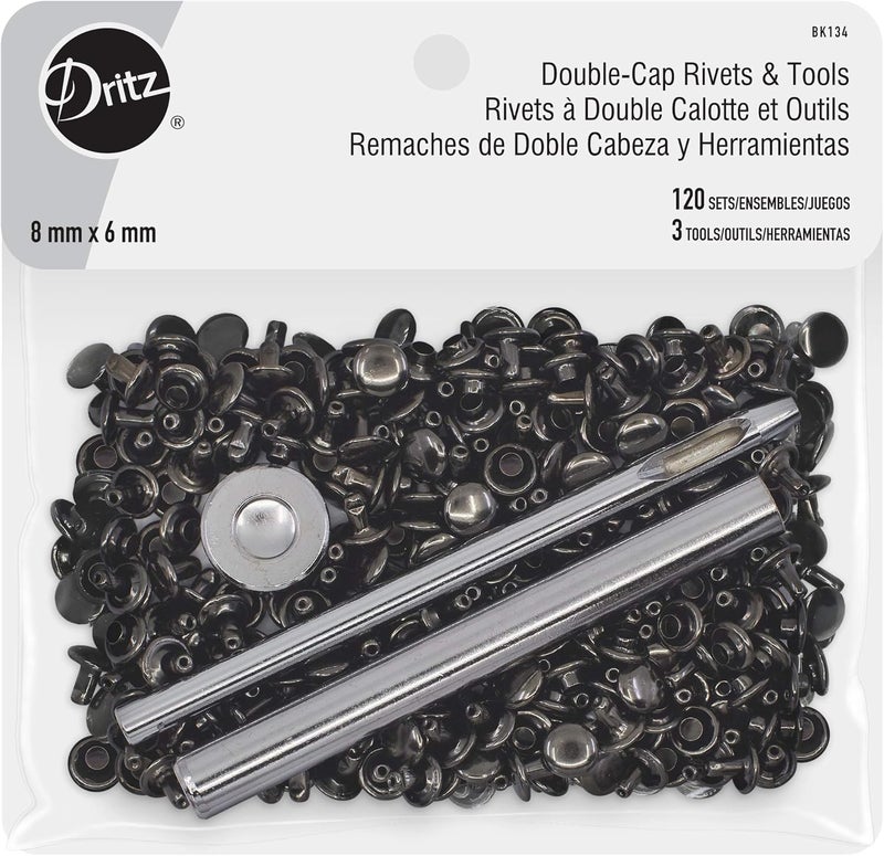 Dritz Double Cap Gunmetal Includes Rivets  Tools Fasteners - Image 1