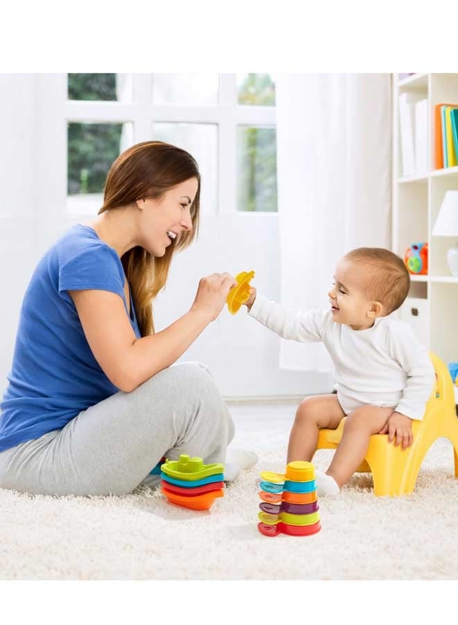 قبلة طفل ألعاب حمام الطفل للأطفال الصغار | 11PCS العفن الحرة حوض الاستحمام ألعاب اللعب المياه مع القوارب العائمة وملاعق الحمام، حمام السباحة والمياه الجدول اللعب للأطفال الرضع والأطفال الصغار التعلم المبكر الهدايا التعليمية، لون قوس قزح - Image 4