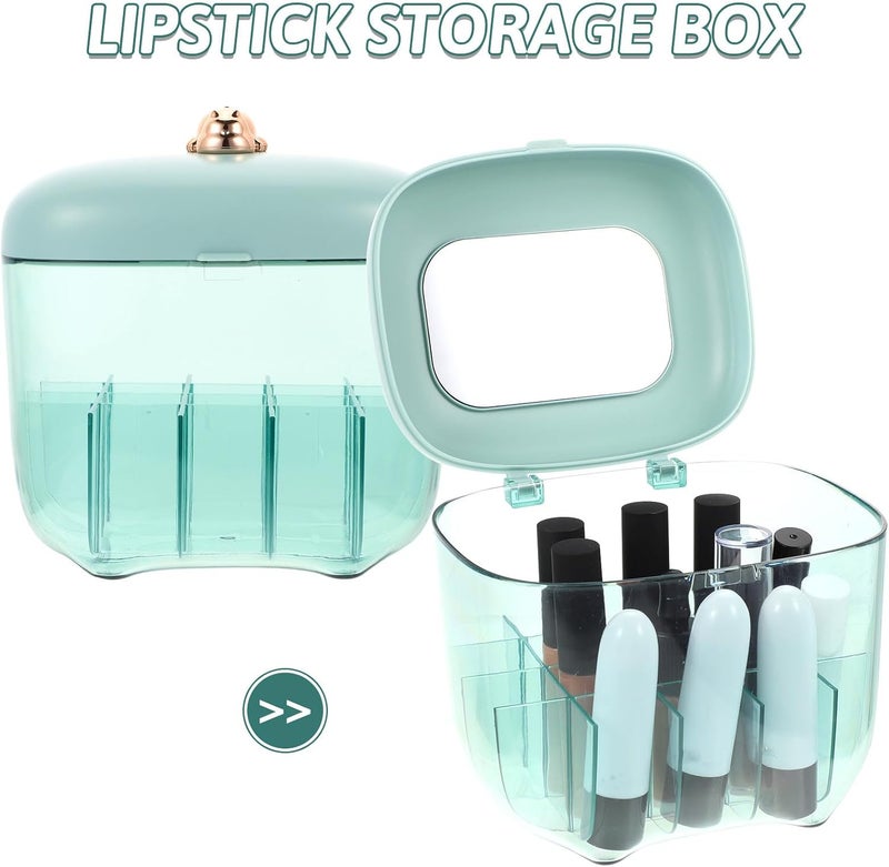 Beaupretty Multi-grid Lipstick Holder Makeup Organizer 1pcs Dark Blue Cosmetic Storage Stand Dustproof Makeup Lip Gloss Rack for Vanity and Home Use - Image 3