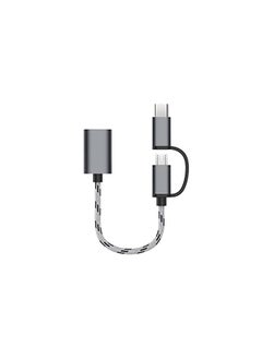 2 In 1 Usb 3.0 Otg Adapter Cable Type C Micro Usb To Usb 3.0 Interface Charging Cable Line For Cellphone Converter For Cellphone Color Gray