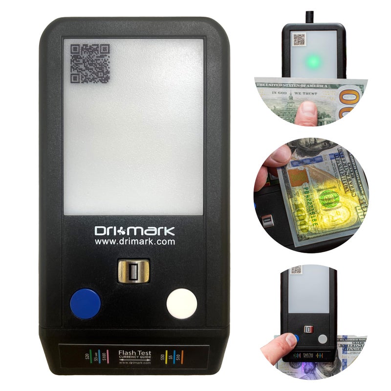 Dri Mark Flash Test Counterfeit Bill Detector, 3 Easy Tests in One Small Device, Watermark, Ink, Security Strip, Fast and Accurate Money Checker, Fake Currency Detection Machine, Maintenance Free - Image 1