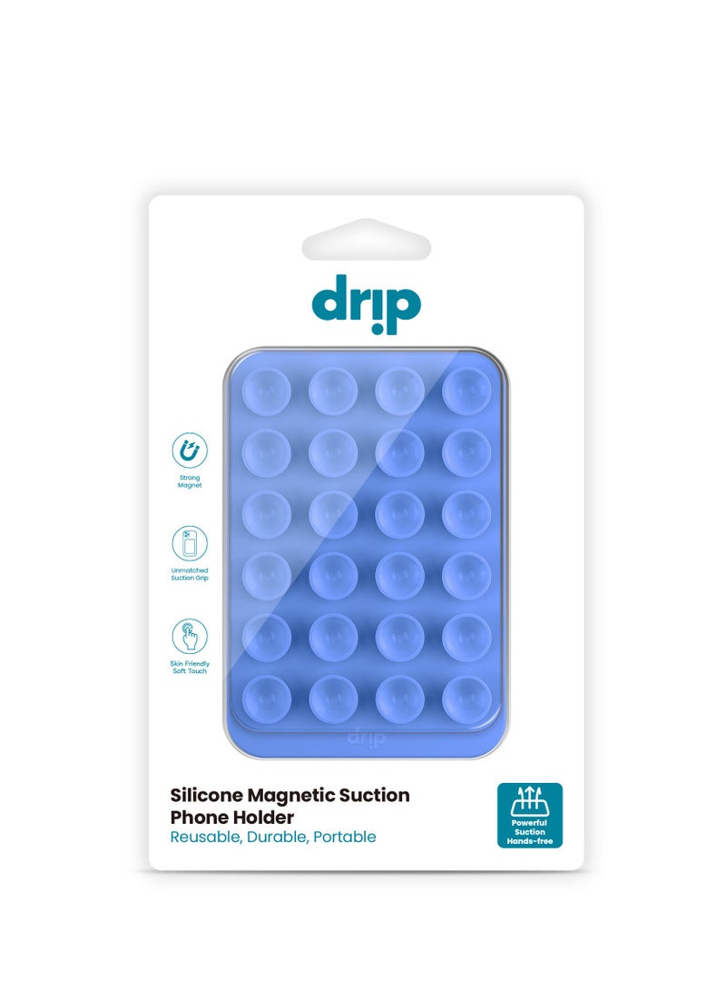 DRIP Magnetic Silicone Drip Surface Adhesive Stand for Mobile Phone-Blue - Image 3