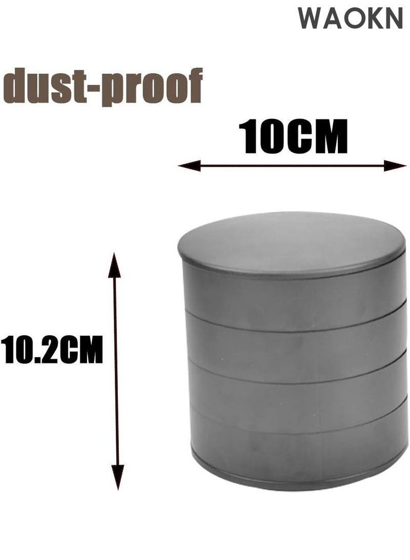 WAOKN 4-Layer Rotating Jewelry Organizer Box – Portable Travel Jewelry Storage Case with Lid for Earrings, Rings, Bracelets, Necklaces – Compact Jewelry Tray for Women, Girls – Anti-Tarnish & Scratch-Proof Design – Elegant Black Gift Box - Image 4