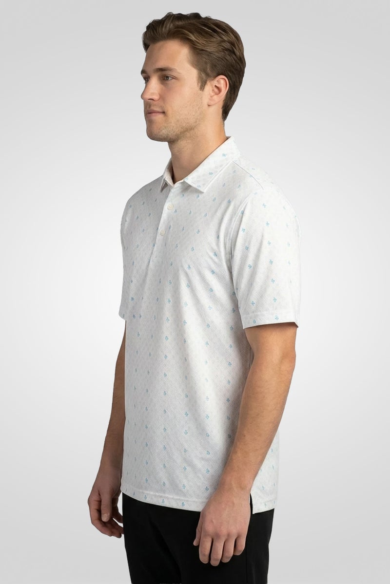 Greg Norman Men Sportswear Fit Short Sleeve Outdoor Polo Shirt, White - Image 3
