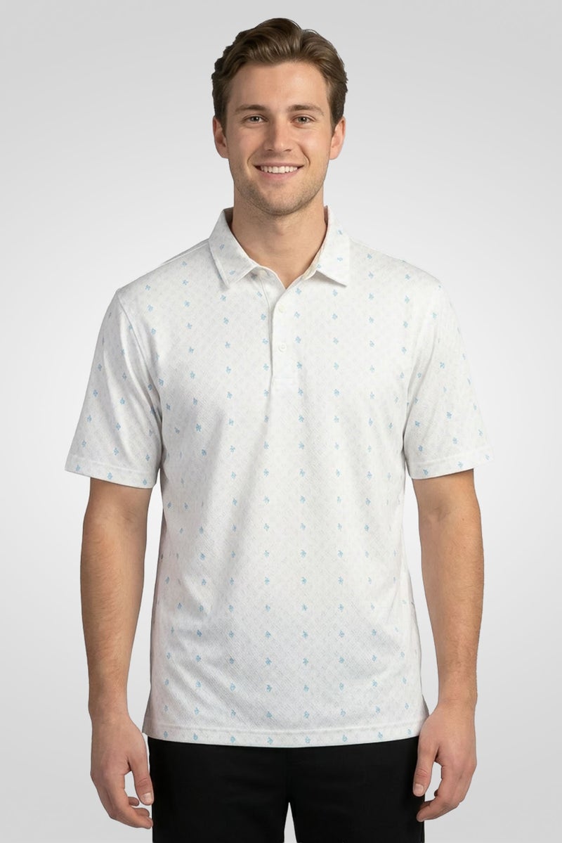 Greg Norman Men Sportswear Fit Short Sleeve Outdoor Polo Shirt, White - Image 1