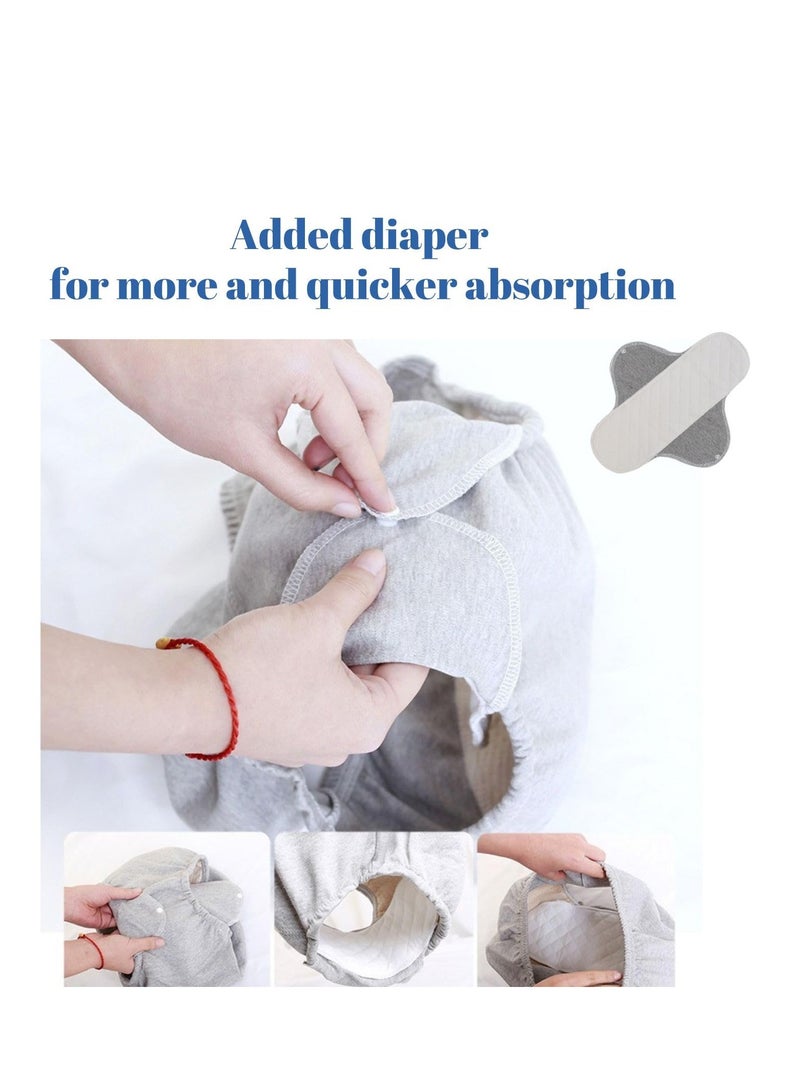 KASTWAVE Incontinence Underwear for Men and Women TPU Leakage-Proof Adult Cloth Diaper Nappy with Inserts Reusable and Washable Absorbent Urinary Briefs for The Elderly Disabled Postpartum L Pink - Image 4