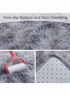 Reelyo Super Soft Rugs Fluffy Carpets Area Rugs for Living Room Bedroom Machine Washable  Tie-Dye Rugs for Living Room Bedroom Girls Kids Room Nursery Home Decor Non-Slip Machine Washable Carpet Lghit Grey  - Image 4