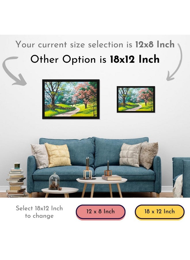 Mad Masters Tree Scenery Painting Aesthetic Hanging Photo Frame Decorative Item Home Decoration and Wall Decor for Living Room and Bedroom (MM 1597, 8x12 Inch, Paper, Without Plexi Glass) - Image 4