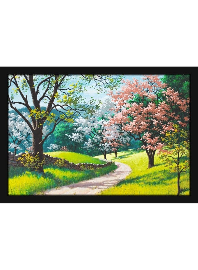 Mad Masters Tree Scenery Painting Aesthetic Hanging Photo Frame Decorative Item Home Decoration and Wall Decor for Living Room and Bedroom (MM 1597, 8x12 Inch, Paper, Without Plexi Glass) - Image 1