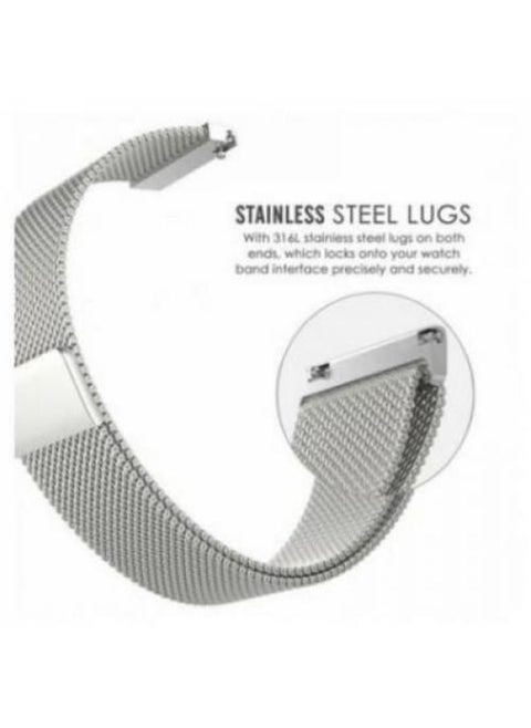 Smart Watch Amazfit Bip 5 Unity Magnetic Milanese Loop Wrist Strap Band 22mm - Silver