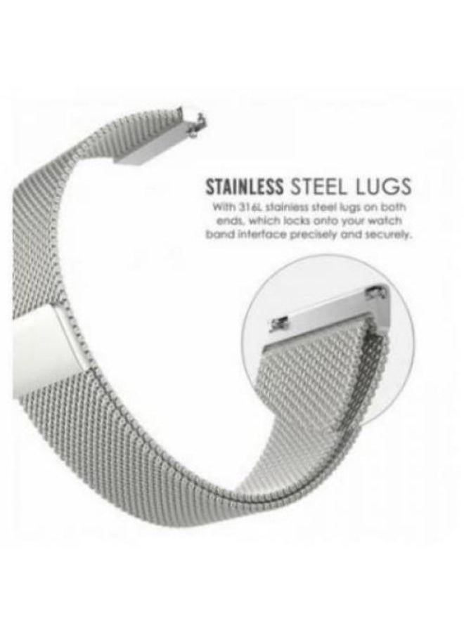 Generic - Smart Watch Amazfit Bip 5 Unity Magnetic Milanese Loop Wrist Strap Band 22mm - Silver - Image 1