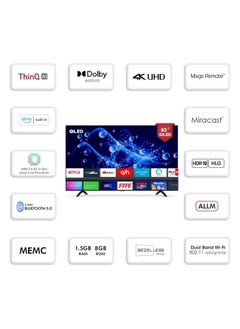 SREEN Sreen 65 Inch 4K QLED Smart TV, WebOS, HDMI, USB, Frameless Monitor, Black - SRET-65S4KWQ1  - Image 2