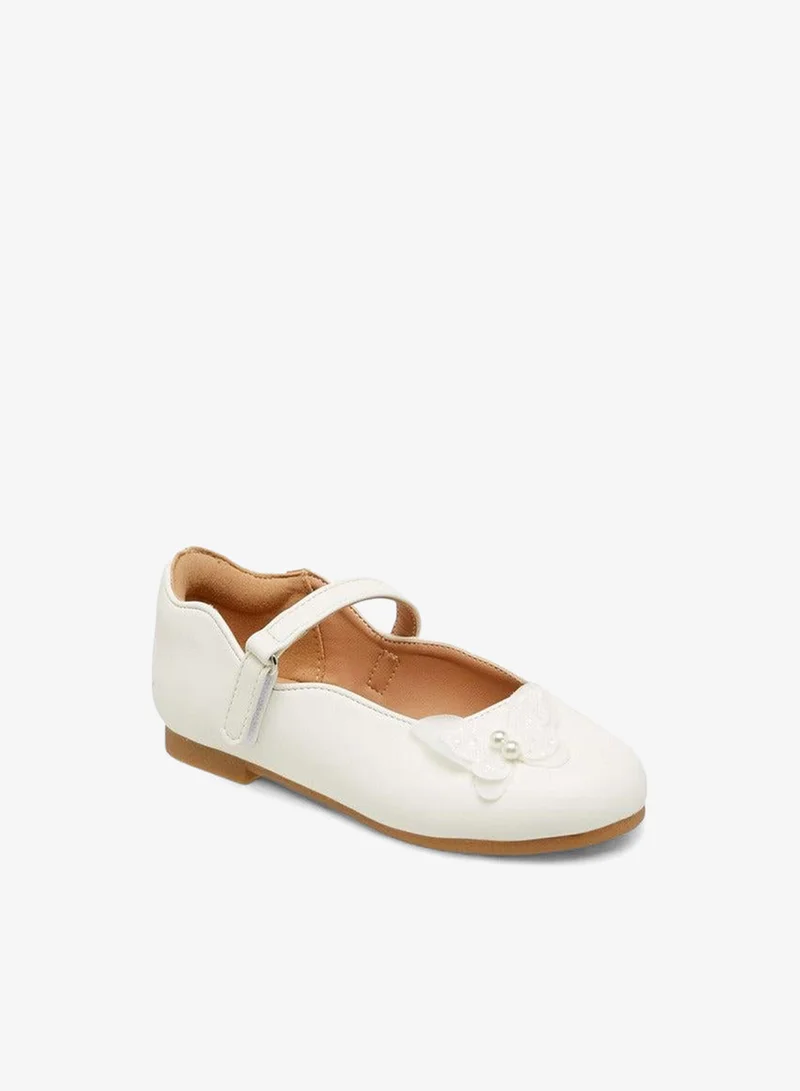 جونيورز حذاء باليرينا مزين بفراشة مع إغلاق بخطاف وحلقة
