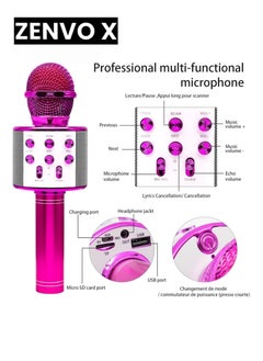 zenvo X Karaoke Wireless Microphone – Kids Singing Mic with External Sound & Built-in Battery (Pink)  - Image 2
