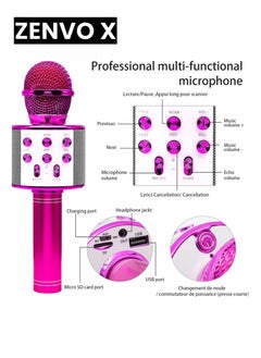 zenvo X Karaoke Wireless Microphone – Kids Singing Mic with External Sound & Built-in Battery (Pink)  - Image 5