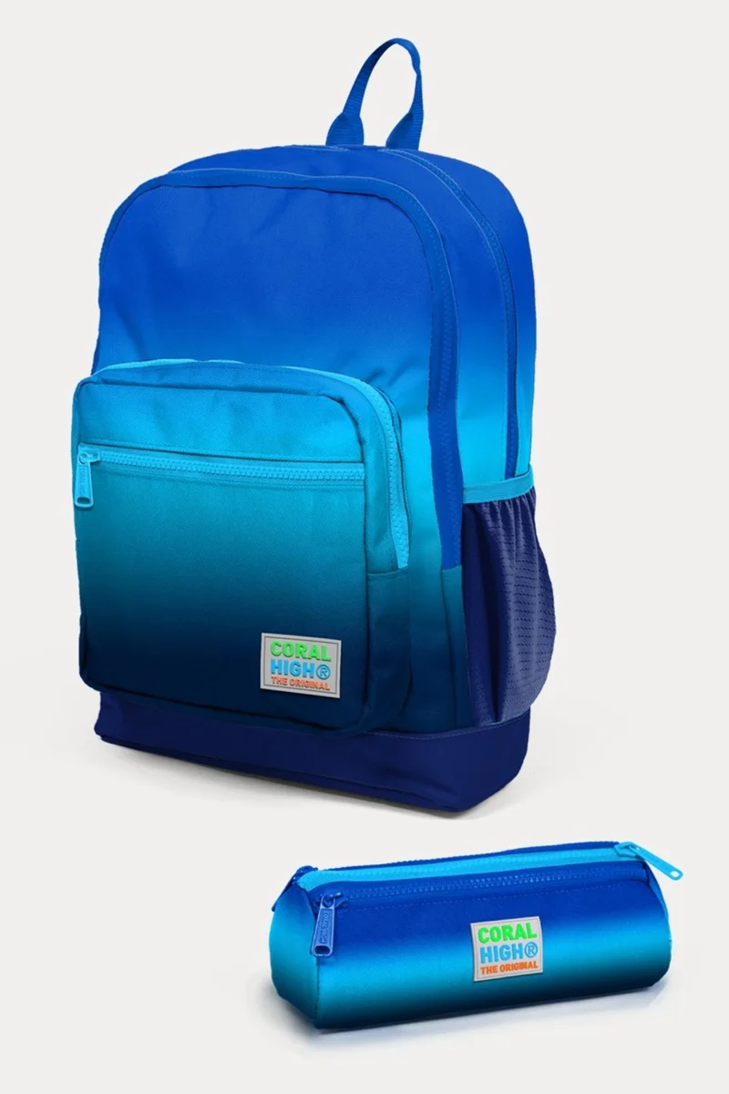CORAL HIGH Kids Navy Blue Color Transitional 2-Piece School Bag Set SET0223745