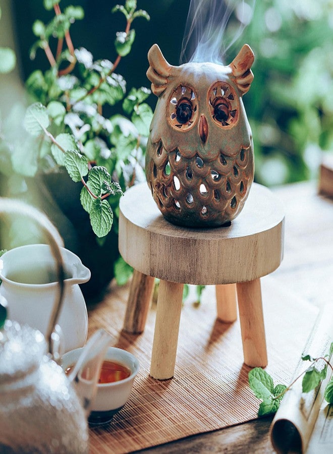 TOPZEA Set of 2 Mini Wooden Stool Display Stand, Short Boho Wood Riser Stools Small Desk Pedestal Stand for Candle, Indoor Plants, Gnome, Counter Decor - Image 5