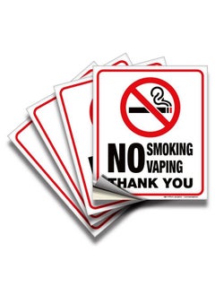 No Smoking No Vaping Sticker Signr 4 Pack 6X7 Inch Premium Selfadhesive Vinyl Laminated For Ultimate Uv Protection Weather Scratch Water & Fade Resistance Indoor & Outdoor