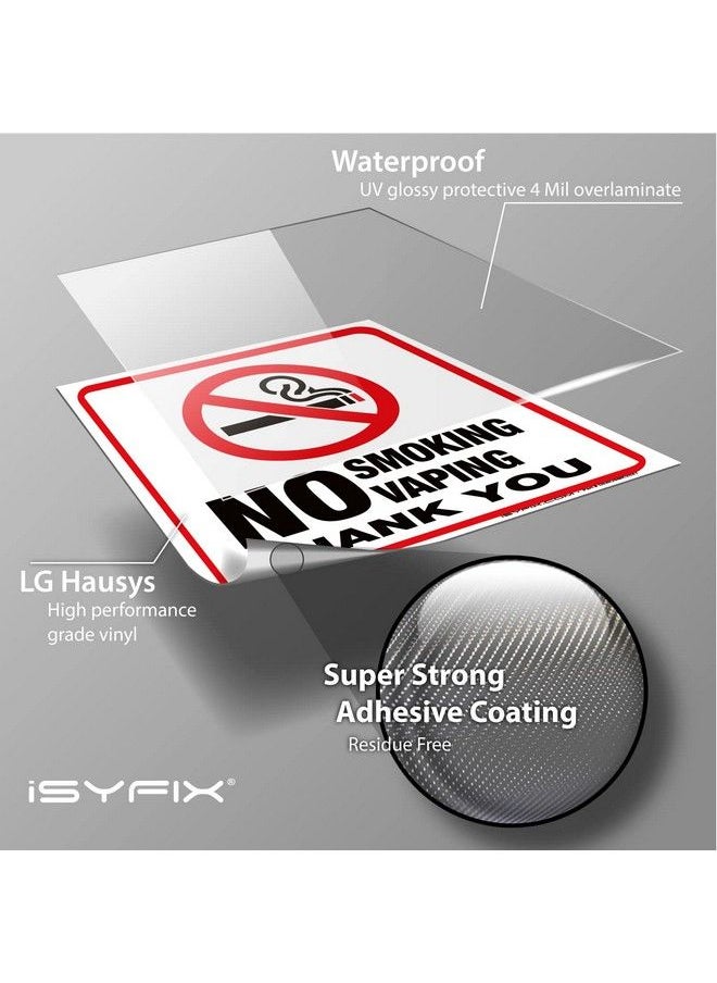 iSYFIX - No Smoking No Vaping Sticker Signr 4 Pack 6X7 Inch Premium Selfadhesive Vinyl Laminated For Ultimate Uv Protection Weather Scratch Water & Fade Resistance Indoor & Outdoor - Image 1