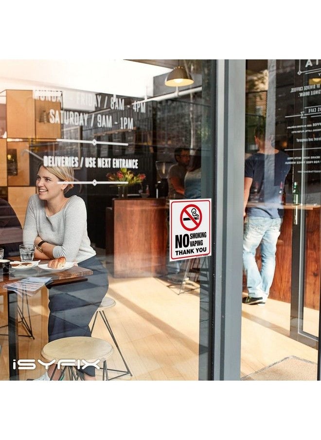 iSYFIX - No Smoking No Vaping Sticker Signr 4 Pack 6X7 Inch Premium Selfadhesive Vinyl Laminated For Ultimate Uv Protection Weather Scratch Water & Fade Resistance Indoor & Outdoor - Image 1