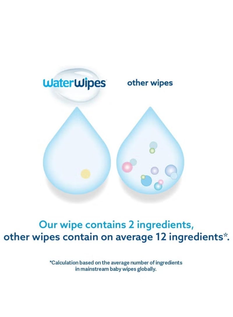 WaterWipes Water Wipes With 99.9% Water And A Drop of Fruit Extract - 60 Wipes - Image 2