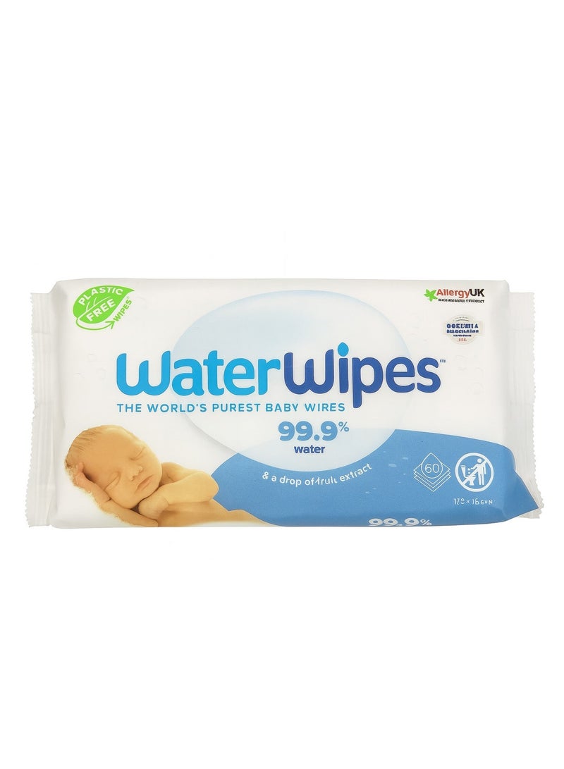 WaterWipes Water Wipes With 99.9% Water And A Drop of Fruit Extract - 60 Wipes - Image 4