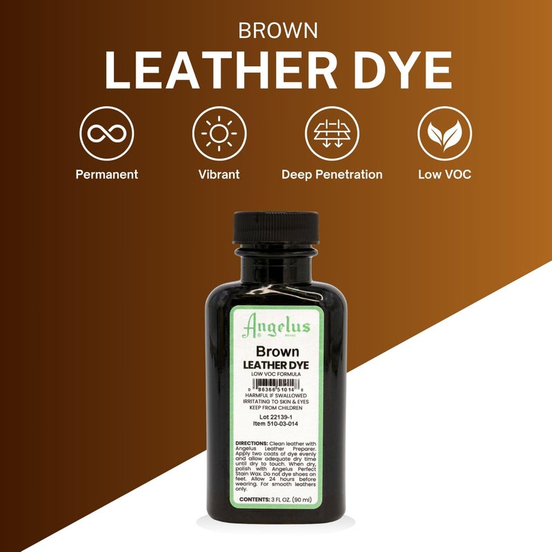 Angelus Leather Dye - Flexible Leather Dye for Shoes, Boots, Bags, Crafts, Furniture, & More 3oz, Dauber Included (Brown) - Image 2