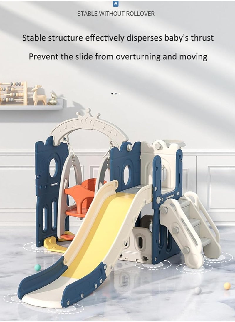 Pretocter - 5-in-1 Kids Slide and Swing Set with Basketball, Hoop and Toy Storage Box(As Shown) - Image 1