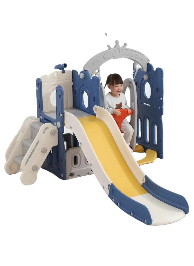 Pretocter - 5-in-1 Kids Slide and Swing Set with Basketball, Hoop and Toy Storage Box(As Shown) - Image 1