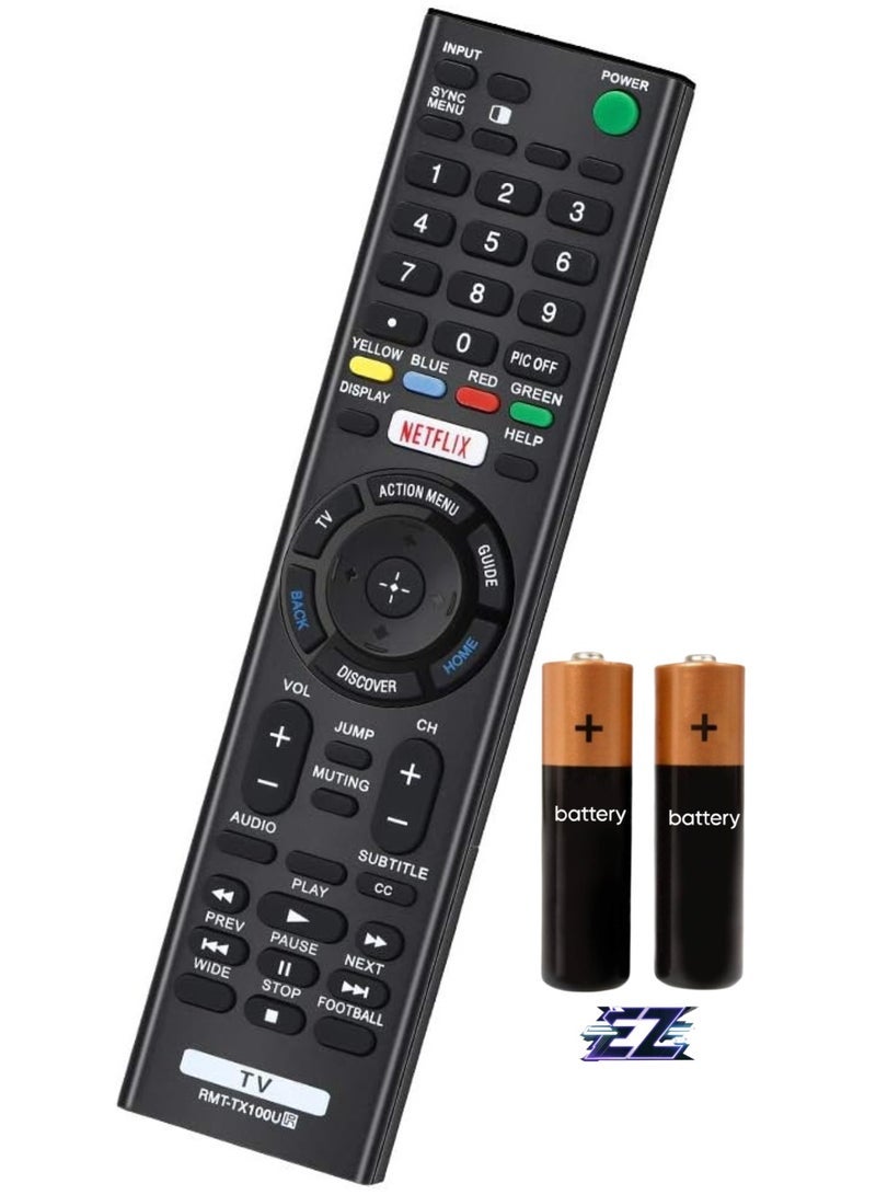 PopZa Smart Remote Control Sony Bravia Sony Bravia UHD Crystal 4K Smart HDR OLED LCD LED HDTV RMT-TX100U with Netflix XBR KDL Series with battery - Image 1