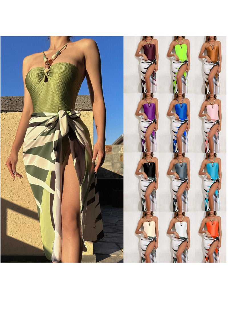 Y&D 2 Pice Summer swimsuit cover up women halter  set swimming suit women swimwear - Image 2
