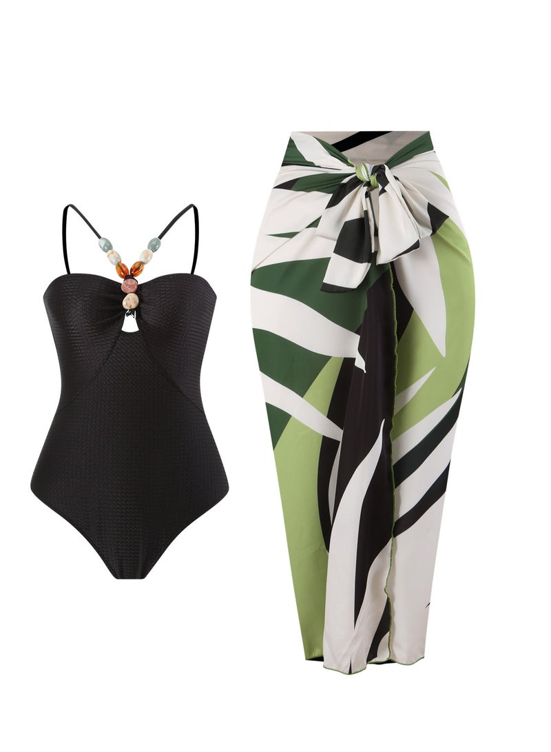 Y&D 2 Pice Summer swimsuit cover up women halter  set swimming suit women swimwear - Image 1