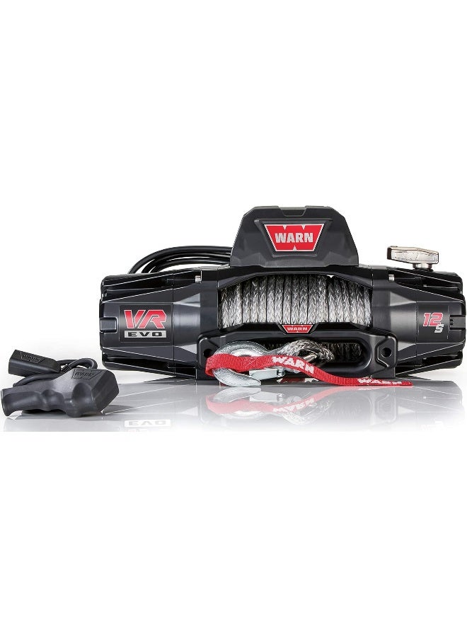 WARN ونش وارن في آر إيفو 12-إس، 12,000 رطل مع حبل صناعي وجهاز تحكم عن بُعد لاسلكي، 12 فولت - Image 1